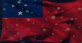 Image of data processing over flag of samoa Royalty Free Stock Photo