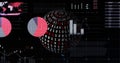 Image of data processing over globe with binary coding on black background Royalty Free Stock Photo