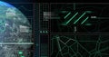 Image of data processing over globe on black background Royalty Free Stock Photo