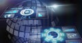 Image of data processing over globe Royalty Free Stock Photo