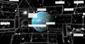 Image of data processing over globe and screens Royalty Free Stock Photo