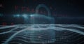 Image of data processing over padlock icon on black background Royalty Free Stock Photo
