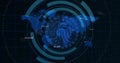 Image of data processing over scope scanning and world map Royalty Free Stock Photo