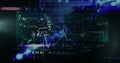 Image of data processing over screens on black background Royalty Free Stock Photo