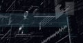 Image of data processing over screens on black background Royalty Free Stock Photo