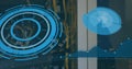 Image of data processing over server room Royalty Free Stock Photo