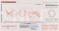 Image of data processing and shapes over dna strand Royalty Free Stock Photo