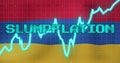 Image of data processing and slumpflation text over flag of armenia Royalty Free Stock Photo