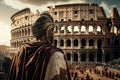 image of a day in the Roman Empire, history scene, gladiators, the Colosseum. Generative ai