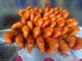 Image of delicious fried prawn arranged in the kitchen