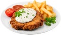 Image of Delicious-looking Chicken fried steak. AI-Generated.