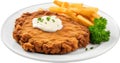 Image of Delicious-looking Chicken fried steak. AI-Generated.