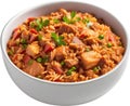 Image of Delicious-looking Jambalaya. AI-Generated. Royalty Free Stock Photo