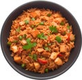 Image of Delicious-looking Jambalaya. AI-Generated. Royalty Free Stock Photo