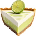 Image of Delicious-looking Key lime pie. AI-Generated. Royalty Free Stock Photo