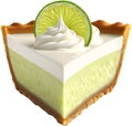 Image of Delicious-looking Key lime pie. AI-Generated. Royalty Free Stock Photo