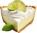 Image of Delicious-looking Key lime pie. AI-Generated. Royalty Free Stock Photo