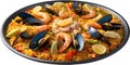 an image of Delicious-looking Paella food. Ai-generated.