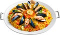 an image of Delicious-looking Paella food. Ai-generated.