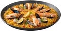 an image of Delicious-looking Paella food. Ai-generated.
