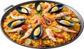 an image of Delicious-looking Paella food. Ai-generated.