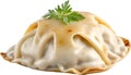 an image of Delicious-looking Pierogi food. Ai-generated.