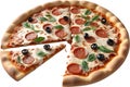 an image of Delicious-looking Pizza. Ai-generated. Royalty Free Stock Photo