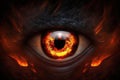 An image of demonic eyes on fire