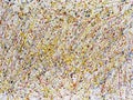 Abstract art picture in jackson style pollock color splash on white background