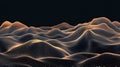 Abstract Glowing Wave Digital Landscape Mesh Grid Technology Background Royalty Free Stock Photo