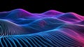 Vibrant Neon Wave Lines Abstract Background Digital Flow Visualization Futuristic Topology Royalty Free Stock Photo