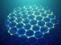Abstract hexagonal network structure with interconnected nodes Royalty Free Stock Photo