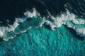 Ai Generative Aerial view of ocean waves blue water abstract background