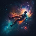 Astronaut floating in space