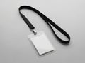 Blank identification badge with lanyard Royalty Free Stock Photo