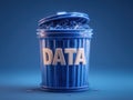 data purging concept with trash can Royalty Free Stock Photo