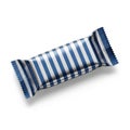 A blue and white striped candy wrapper on a plain white background. isolated on white background Royalty Free Stock Photo