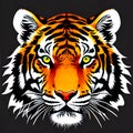 Colorful tiger head illustration generated by ai