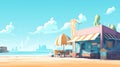 beach ice shop in summer day ai generated