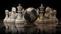global chess game: strategy and power Royalty Free Stock Photo