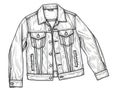 The image depicts a classic denim jacket with a timeless design. The jacket features a button-down front closure, providing a Royalty Free Stock Photo