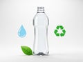 Clear plastic bottle emphasizing water conservation and recycling isolated on white background Royalty Free Stock Photo