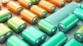 Lithium-Ion Batteries Array - Power Storage Technology Illustration Royalty Free Stock Photo