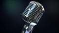 Recording microphone on black background