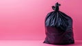 Trashy Pink Isolation: Close-up of Garbage Bag