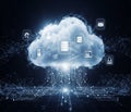 Cloud computing network infrastructure isolated on transparent background Royalty Free Stock Photo