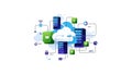 A cloud computing system with secure data storage and network connections Royalty Free Stock Photo