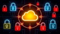 Cloud Security System Network Padlocks Protection Royalty Free Stock Photo