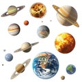 256 Solar System PNG Isolated on Transparent Background. Space Exploration Concept Royalty Free Stock Photo