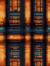 pixels, colorful abstract grid pattern with orange, yellow, and blue rectangles Royalty Free Stock Photo